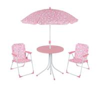 Relaxdays Mobiliario infantil de jardín blanco,fucsia