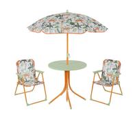 Relaxdays Mobiliario infantil de jardín blanco,verde,naranja