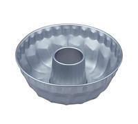 Relaxdays Molde Bizcocho Agujero, Recipiente para Pastel, Antiadherente, 25 cm Ø, Bizcochera Redonda, Acero, Plateado