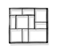 Relaxdays Molde para pavimento, 2 Unidades, 45 x 40 cm, Piedras para pavimentación, para jardín, Molde de hormigón, Polipropileno, Color Negro