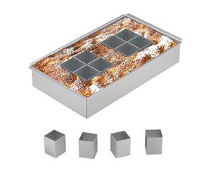 Relaxdays Molde Repostería Números y Letras, Aluminio, Bandeja Horno Regulable, 31,5x18cm, Pastel Cumpleaños, Plateado