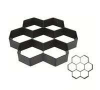 Relaxdays Moldes para adoquines en Panal, Set de 2, 30 x 30 cm, para jardín, Molde de hormigón, Negro