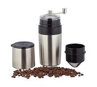 Relaxdays Molinillo Café 3 en 1, Acero Inoxidable, Plateado, 22 x 7,5 x 7,5 cm