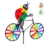 Relaxdays Molinillo de viento con diseño animal verde,rojo,negro