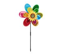 Relaxdays Molinillo de Viento Forma de Flor para Jardín y Terraza, Poliéster, Multicolor, 74,5 x 37,5 x 14 cm