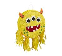 Relaxdays Monster Pinata Piñata, Monstruo Divertido, para Colgar, Fiestas de Cumpleaños Niñas, Rellenable, Multicolor, Cartón, 34x10 cm
