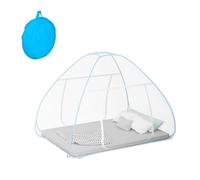 Relaxdays Mosquitera cama plegable blanco,turquesa