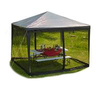 Relaxdays Mosquitera Carpa 3x3 con Cremallera, Tela, 12 m, Negro | Con cremallera, cierre de contacto y mosquitera XL de 12 m