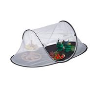 Relaxdays Mosquitera cubreplatos para alimentos blanco,negro