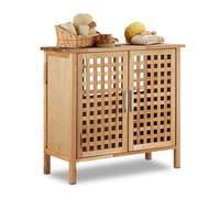 Relaxdays Mueble Bajo Lavabo, Madera Nogal, 61x66x29 cm, Armario, Mueble Baño, Resistente a Intemperie, Marrón Natural