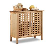 Relaxdays Mueble Bajo Lavabo, Madera Nogal, 61x66x29 cm, Armario, Mueble Baño, Resistente a Intemperie, Marrón Natural