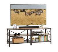 Relaxdays Mueble bajo TV 4 compartimentos marrón,negro