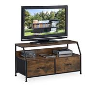 Relaxdays Mueble de TV de estilo industrial marrón,negro