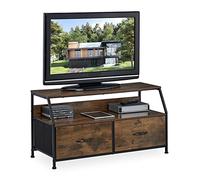 Relaxdays Mueble de TV de estilo industrial marrón,negro