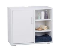 Relaxdays 10023723_49 Mueble Lavabo Con Pie y 3 Compartimentos, 51 x 60 x 32 cm, Blanco