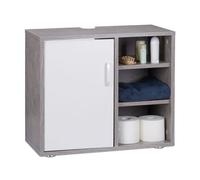 Relaxdays Mueble Lavabo con Pie y 3 Compartimentos, DM, Gris, 51 x 60 x 32 cm, Aluminio