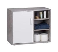 Relaxdays Mueble Lavabo con Pie y 3 Compartimentos, DM, Gris, 51 x 60 x 32 cm
