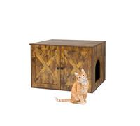 Relaxdays Mueble para Arenero con Separador, Marrón Oscuro