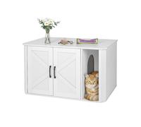 Relaxdays Mueble para arenero de Gato con Entrada, Alfombrilla, ocultación, 50x85x49 cm, Blanco