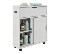 Relaxdays, Mueble para nicho con Ruedas y Puertas correderas, Blanco