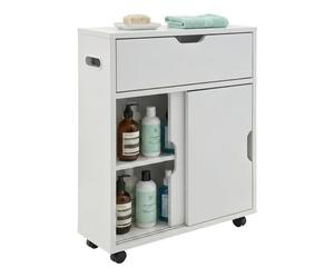 Relaxdays, Mueble para nicho con Ruedas y Puertas correderas, Blanco