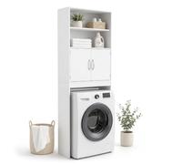 Relaxdays Mueble sobre Lavadora Blanco, (Al x An x P) 185 x 63 x 20 cm