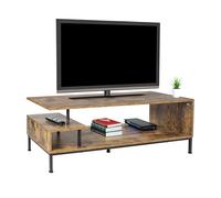 Relaxdays Mueble TV, 3 baldas, Abierto hasta 55", 40x106x39,5 cm, marrón/Negro