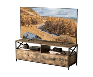 Relaxdays Mueble TV con cajones marrón,negro