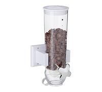 Relaxdays Müslispender Dispensador de Cereales, de Pared, Recipiente de 1,7 l, para Copos de Maiz o Frutos Secos, 31x16x14 cm, Blanco