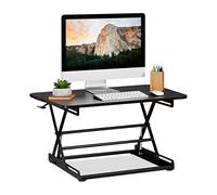 Relaxdays, Negro, 16-42 x 80 x 51 cm Soporte Monitor y Portátil para Trabajar de Pie con Altura Regulable