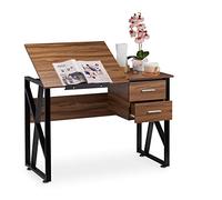 Relaxdays, Negro Escritorio inclinable, Superficie de Trabajo Ajustable, Ordenador portátil o Mesa de Dibujo, HBT 75 x 110 x 55 cm, Aspecto, Apariencia de Madera, 1 Unidad