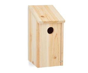 Relaxdays Nido de madera colgante para pájaros marrón claro
