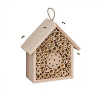 Relaxdays Nido para abejas solitarias de madera marrón claro