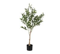 Relaxdays Olivo artificial decorativo verde oscuro,marrón claro,negro
