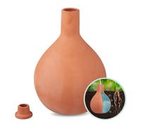 Relaxdays Olla de Riego, 3,5 l, OYA de Arcilla, Sistema Autoriego, Huerto e Invernadero, Cono Regar Plantas, Terracota, Cerámica
