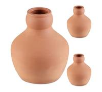 Relaxdays Ollas de Riego, 550 ml, Pack de 3, Arcilla, Sistema Autoriego, Huerto e Invernadero, Regar Plantas, Terracota, Cerámica