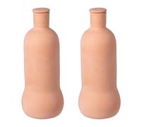 Relaxdays Set de 2 Ollas de Arcilla 1L para Riego y Bancales, Terracota, 26x9x9 cm