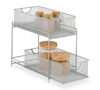 Relaxdays Organizador armario cocina de metal blanco,plata