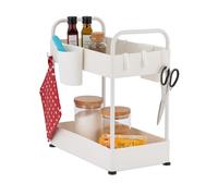 Relaxdays Organizador bajo fregadero con 2 baldas blanco