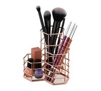 Relaxdays Organizador brochas 3 compartimentos cobre