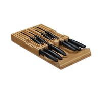 Relaxdays Organizador Cajón 12 Cuchillos Picadores, Bloque Posacuchillos Horizontal, 4,5 x 43,5 x 23 cm, Bambú, Natural