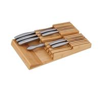 Relaxdays Organizador cajón 16 cuchillos cocina marrón claro