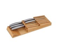 Relaxdays Organizador cajón 9 cuchillos cocina marrón claro