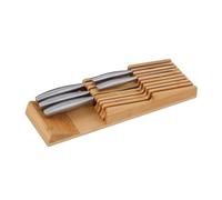 Relaxdays Organizador Cajón 9 Cuchillos de Cocina, Bloque Posacuchillos Horizontal, 5,5 x 13 x 40 cm, Bambú, Natural, 5.5 x 13 x 40 cm