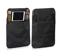 Relaxdays Organizador Coche con 4 Bolsillos, 2 Unidades, Plástico, Negro, 67,5 x 46 x 2 cm