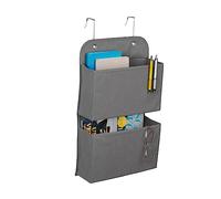 Relaxdays Organizador Colgante, 2 Compartimientos, Puerta y Pared, Almacenamiento Ganchos para Colgar, 50x31x10 cm, Gris