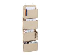 Relaxdays Organizador colgante 4 compartimentos beige