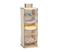 Relaxdays Organizador Colgante Armario, 6 Compartimentos, Tela, 96 x 32 x 31 cm, Estantería Plegable Ropa, Beige, Tejida