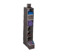Relaxdays Hängeregal Kleiderschrank 7 Fächer Organizador Colgante Armario, 7 Compartimentos, Tela, 106 x 16,5 x 31 cm, 2 Cajones, Estantería Ropa, Gris, Cartón