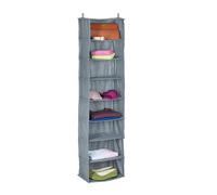 Relaxdays Organizador Colgante Armario, 8 Compartimentos, Tela, 140 x 36 x 20 cm, Camping, Almacenaje Suspendido, Gris